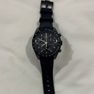 Omega x Swatch Black and Silver Men's Watch